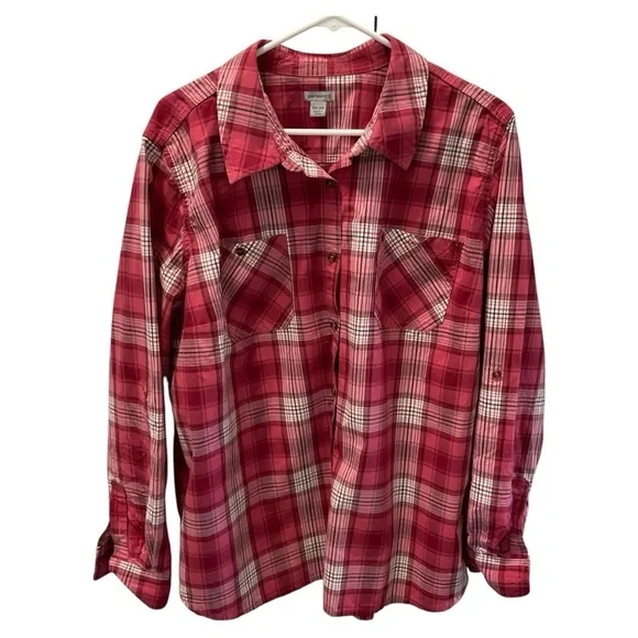 CARHARTT WOMENS PLAID BLOUSE SIZE XXL - Picture 1 of 5